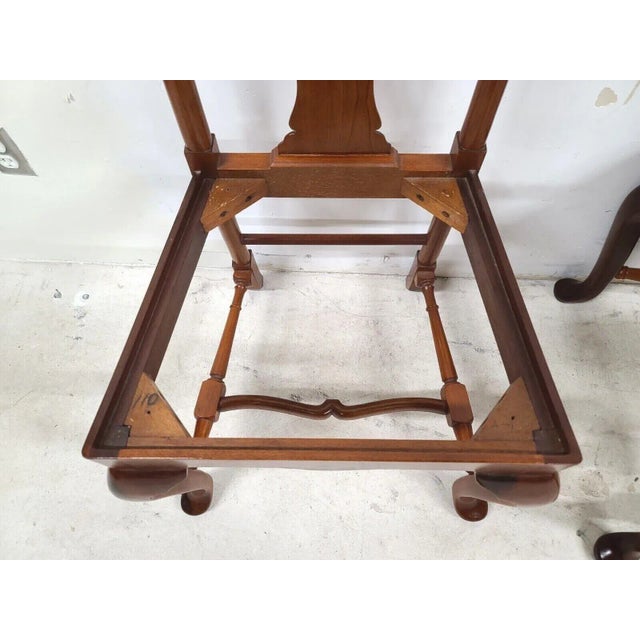 Mid Century Solid Cherry Queen Anne Dining Chairs - Set of 6 For Sale - Image 11 of 13