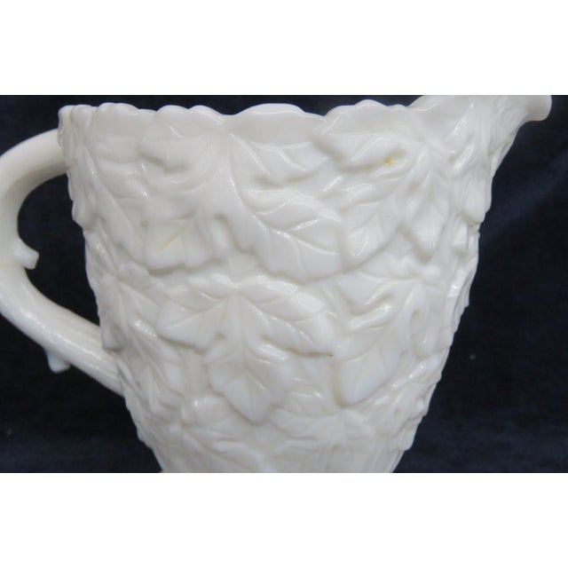 Mid 20th Century Westmoreland Bramble Maple Leaf Pattern White Milk Glass Creamer Pitcher For Sale - Image 16 of 17