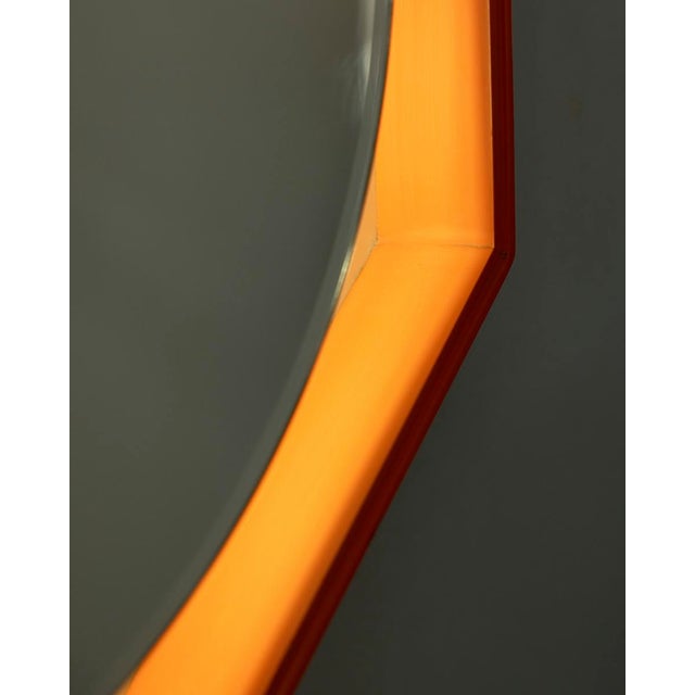 Vintage Backlit Wall Mirror, Italy, 1970s For Sale - Image 4 of 13