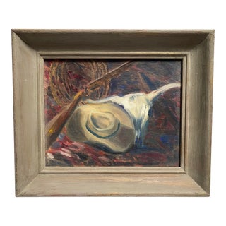 1950s Vintage Fauvist Southwestern Theme Oil Painting on Board, Framed For Sale