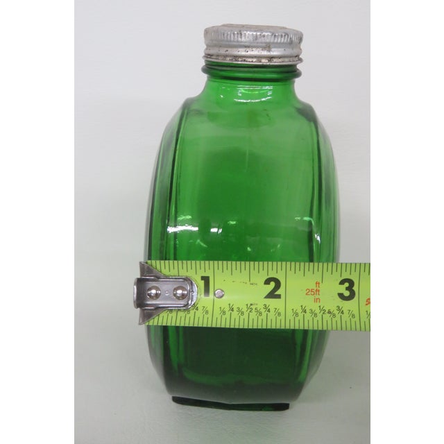 Emerald Green Art Deco Sunsweet Round Prune Juice Bottle Jar Glass 4555b For Sale - Image 12 of 12