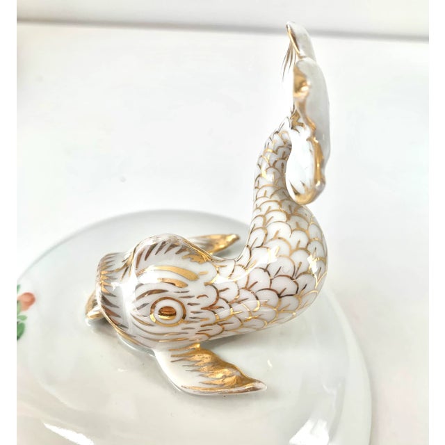 Herend Vintage Gilt Large Ginger Jar With Foodog Finial and Tulip Decoration For Sale - Image 10 of 12