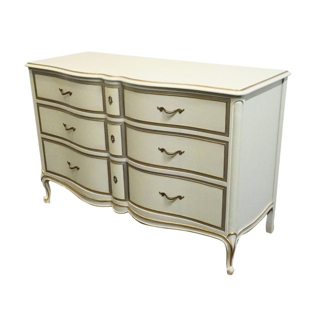 DREXEL FURNITURE Touraine Collection Custom Cream Pained Country French Provincial 54" Double Dresser 200-120-1 35.25"...