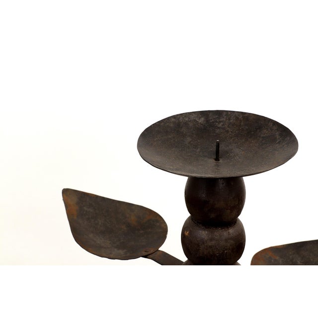 20th Century Decorative Rustic Wood Floor Candle Holder Stand Chairish