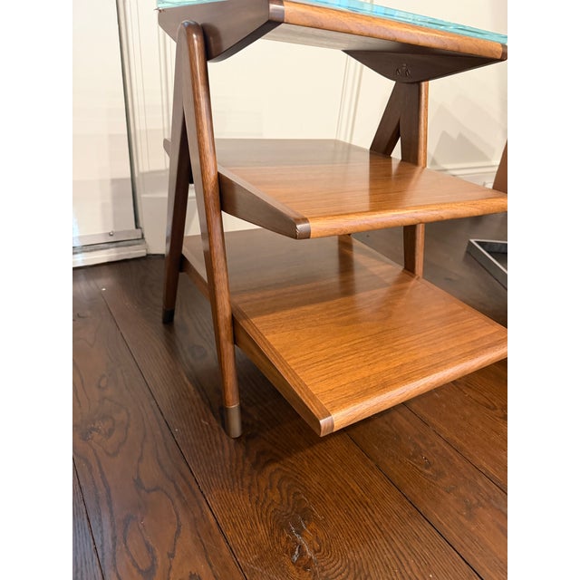 A sophisticated custom side table created for a residence designed by the renowned architectural firm of Robert A.M. Stern...