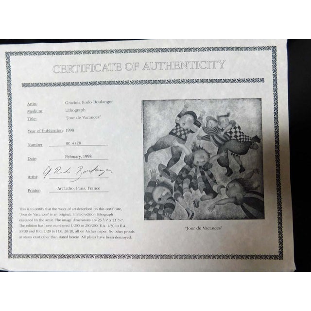 Impressionist Graciela Rodo Boulanger Jour De Vacances Hand Signed Original Lithograph Art Coa For Sale - Image 3 of 8