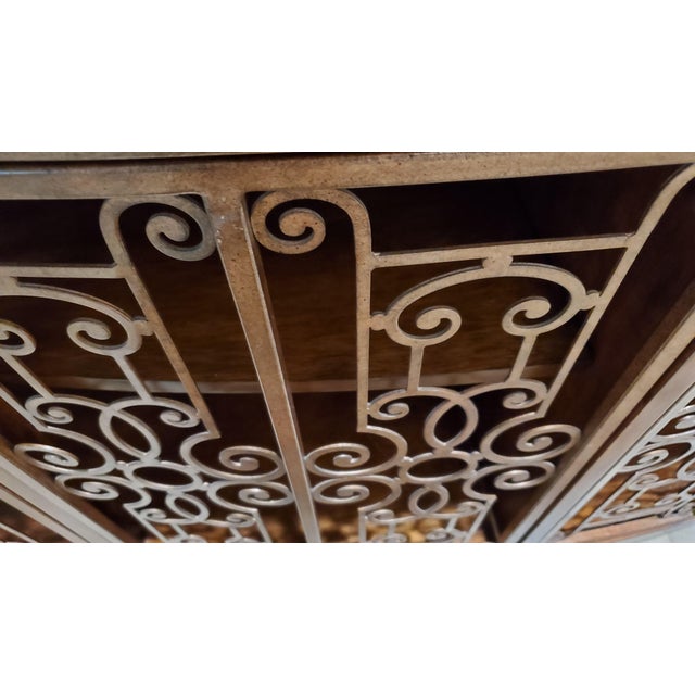 Rare Vintage Neiman Marcus Pulaski Keepsakes Tuscan Bow-Front Brass Door Console & Credenza For Sale In Dallas - Image 6 of 8
