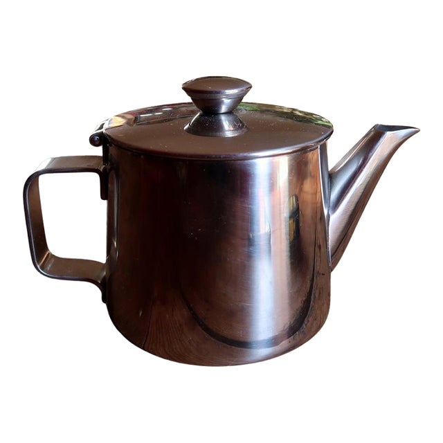 Minimalist 18/10 Stainless Steel Teapot With Integrated Strainer, 2001 For Sale