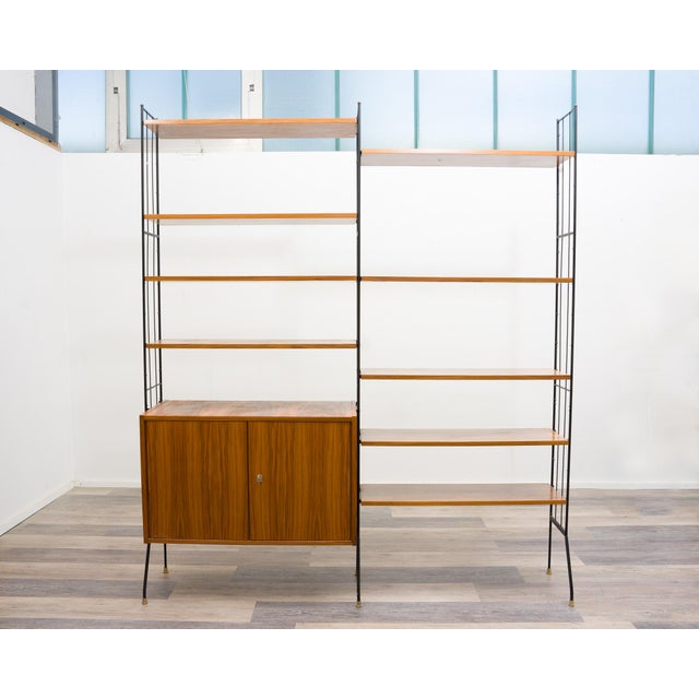 Free-Standing Shelf with Black Metal Ladders, 1960s For Sale - Image 16 of 16