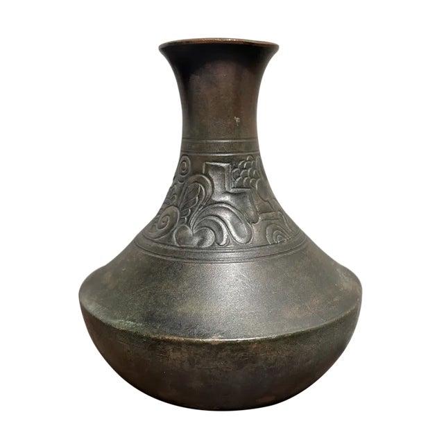 Just Andersen Danish Art Deco Patinated Bronze Bud Vase For Sale In Chicago - Image 6 of 6