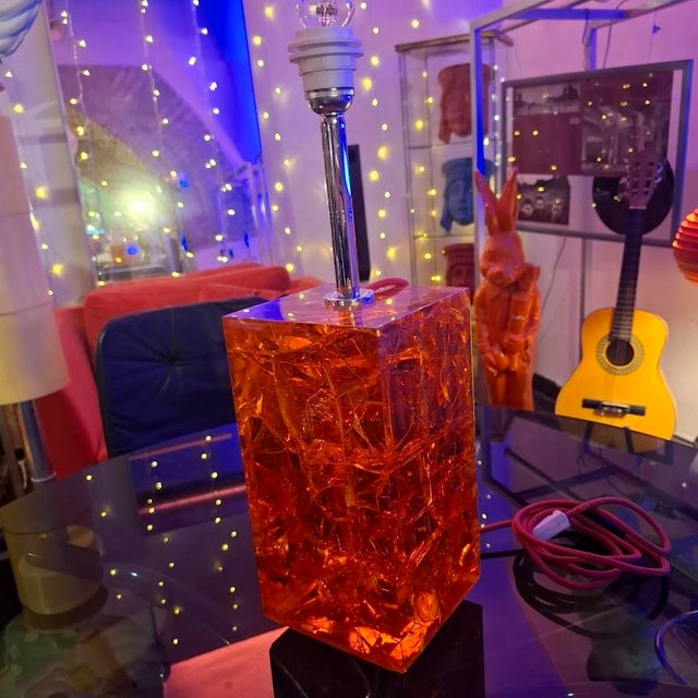 1960s Fractal Resin Table Lamp by Marie-Claude De Fouquières, 1960 For Sale - Image 5 of 7