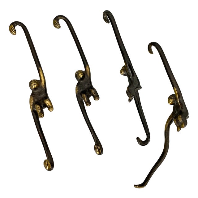 Monkey Hooks in the style of Walter Bosse, 1950s, Set of 4 For Sale