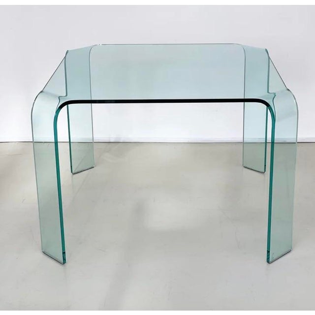 Modern Post Modern Vintage “Rango” Solid Glass Dining Table Attributed to Vittorio Livi for Fiam Italia For Sale - Image 3 of 4