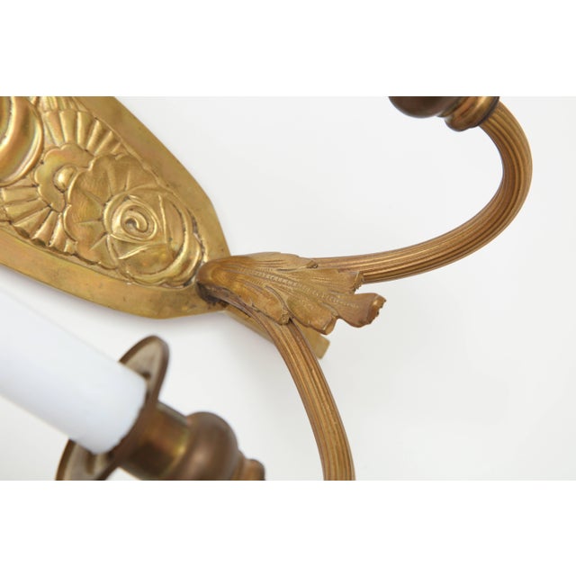 Vintage French Bronze Wall Candle Sconces - a Pair For Sale - Image 9 of 11