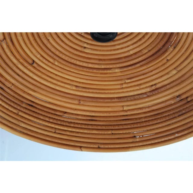 Italian Round Bamboo Chandelier, 1950s For Sale - Image 4 of 10