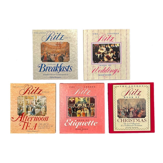 Mid 20th Century the London Ritz 5-Star Luxury Hotel Book Collection by Helen Simpson and Jennie Reekie - 5 Piece Set For Sale