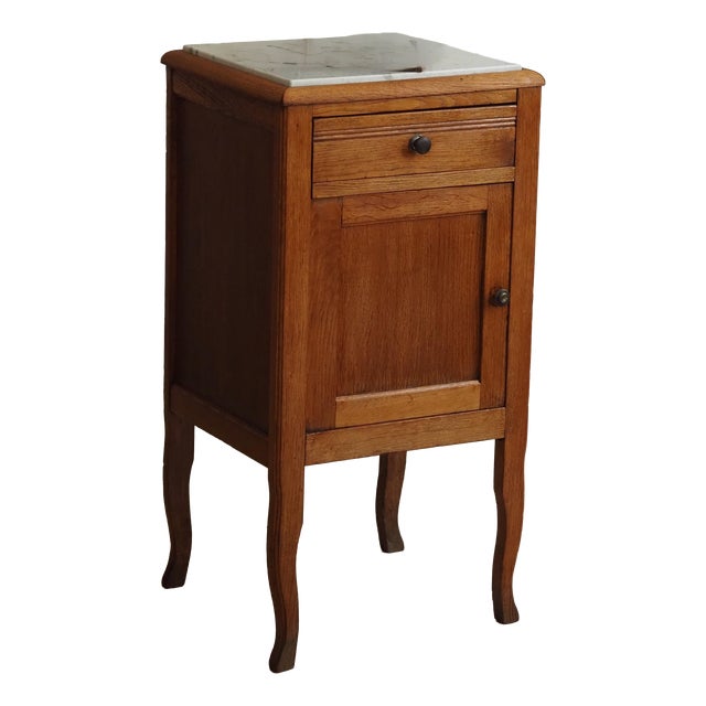 Louis XV Style Bedside Table with Marble Top, 1900 For Sale
