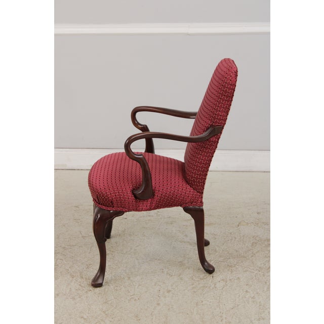 Pair of Antique Mahogany Open Arm Chairs For Sale - Image 4 of 16