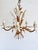 Vintage Gilt Wheat Sheaf Chandelier with White Floral Details, France, 1960s For Sale - Image 13 of 13
