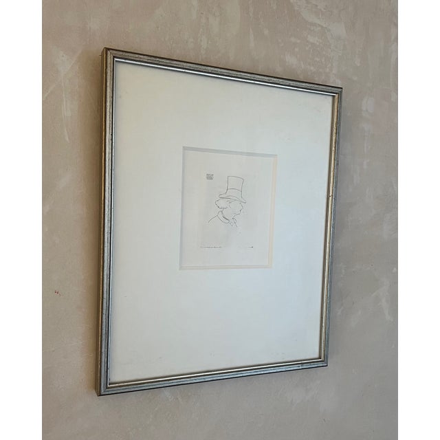 Original letterpress print of 1862 Manet etching of Charles Baudelaire by French artist Édouard Manet (1832-1883). Nicely...