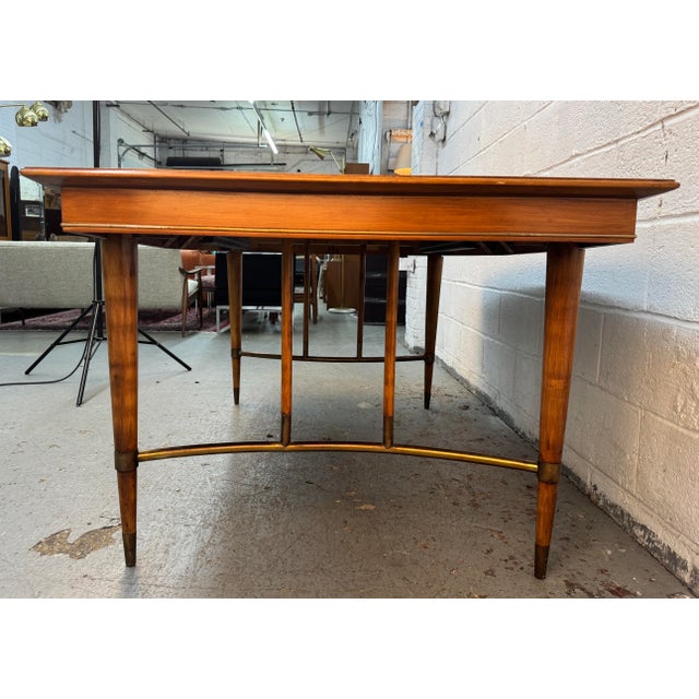Mid 20th Century "Forward Trend Collection" Expanding Dining Table Attributed to Johnson Furniture For Sale - Image 5 of 18