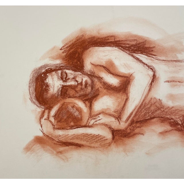 Figure of a male drawing on paper from the estate of Northwest School artist Neil Meitzler (1930 - 2009). Unsigned, estate...
