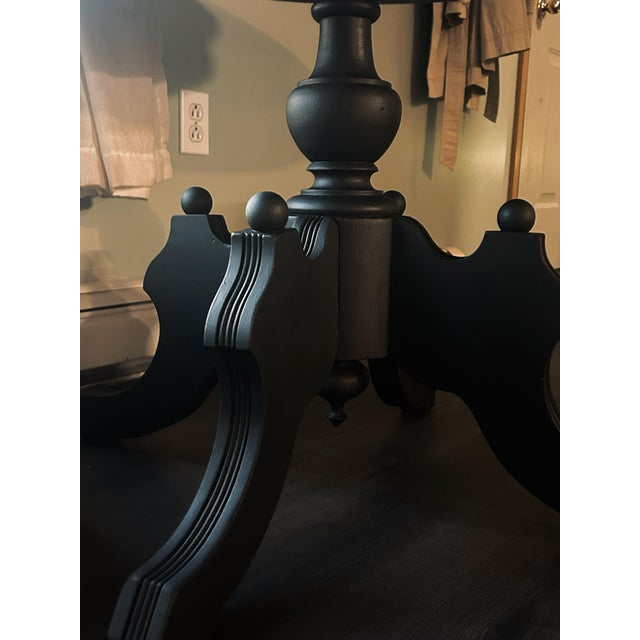 Refinished Victorian-Inspired Pedestal Parlor Table For Sale - Image 4 of 9