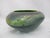 Glass Suzanne Kindland Handblown Icefire Studio Art Glass Green Blue Bowl Vase For Sale - Image 7 of 10