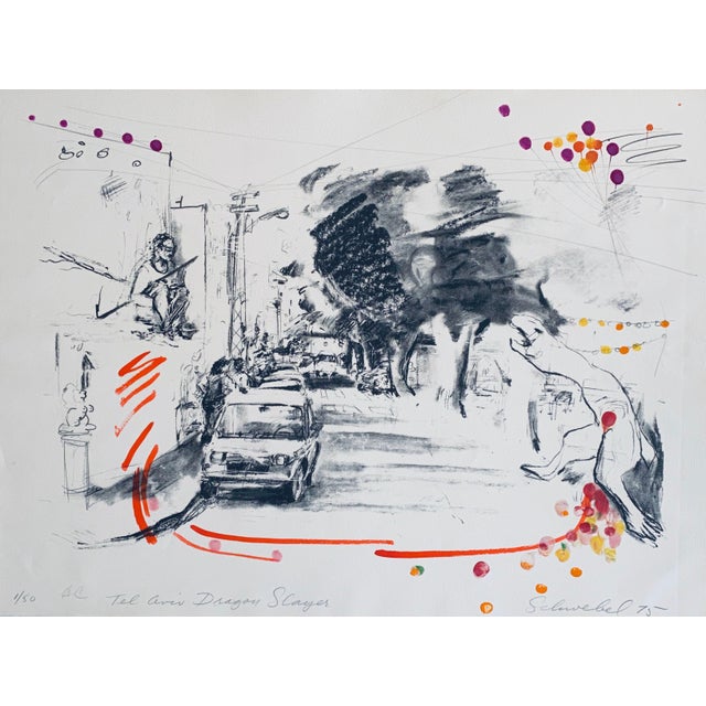 Ivan Schwebel, Israeli American (1932-2011) Oil on canvas. Painting of Winter Landscape. Signed Schwebel, 1985. Sight-...