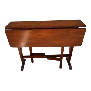 Vintage Art & Craft Style Solid Cherry Gate Leg Drop Leaf Table.