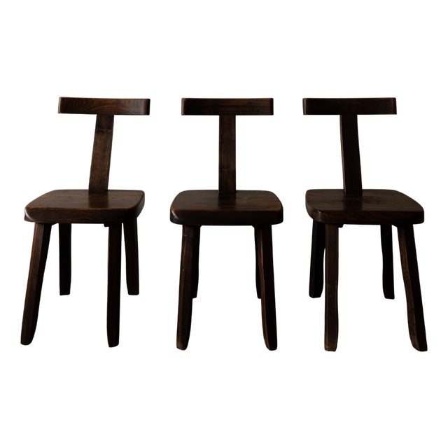 Vintage T Dining Chairs from Aranjou, 1960s, Set of 3 For Sale