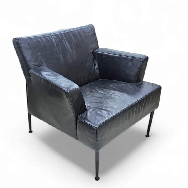 Meo 357 Armchair in Black Leather by Dan Ihreborn for Kinnarps, Sweden, 1990s For Sale - Image 5 of 5