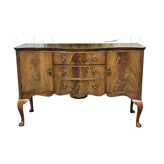 English Chippendale Mahogany Sideboard, 1930s For Sale