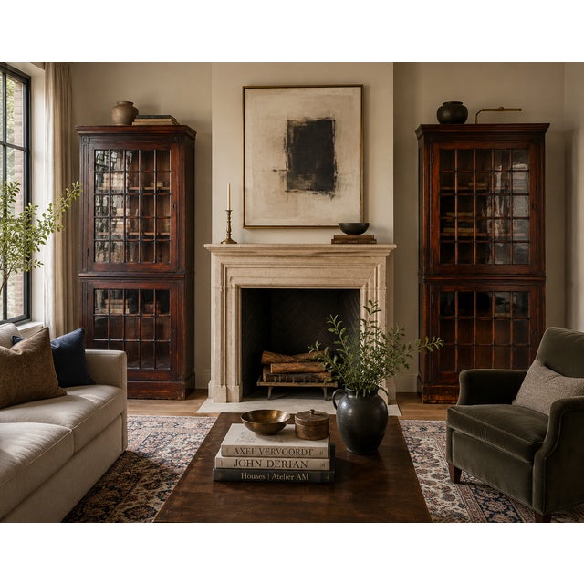 Traditional Pair of Mid-19th Century New England Cherry Glazed Display Cupboards, C. 1840–1860 For Sale - Image 3 of 16