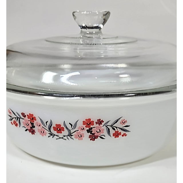 White Spring Flower Casserole Dish For Sale - Image 8 of 13