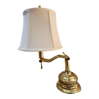 Vintage Wescal Brass Adjustable Table Lamp For Sale