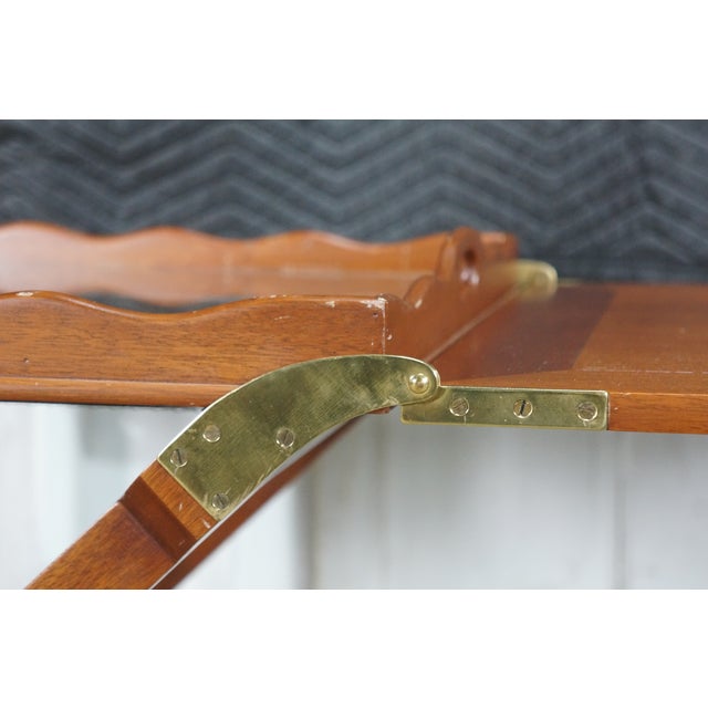 Mid 20th Century Baker Furniture Expandable Party Butler Mahogany Removable Serving Tray Table For Sale - Image 14 of 18