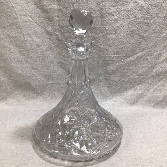 Nautical Vintage Crystal Ship's Decanter For Sale - Image 3 of 11