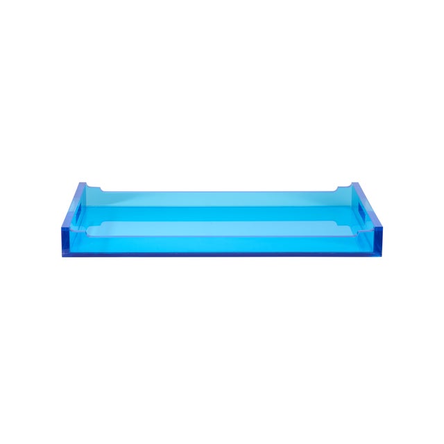 his vibrant tray is crafted from sleek blue acrylic, offering a modern pop of color with a glossy finish that adds style...