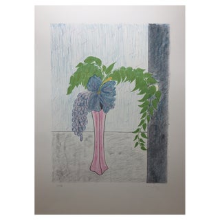 Maria Girona, Rosé Glicina Vase, 1982, Lithograph For Sale