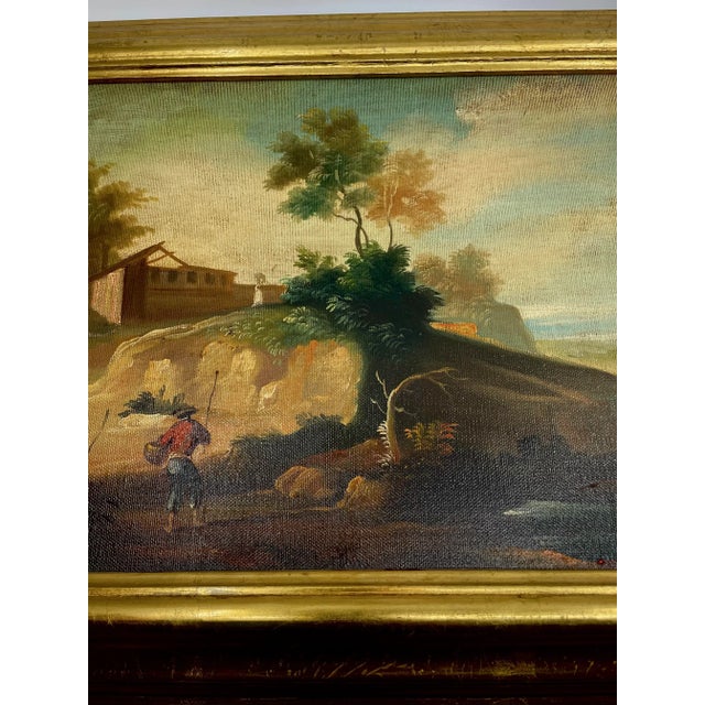 Venetian Landscape Oil Painting With Gilt Wood Frame- Made in Italy For Sale - Image 4 of 13