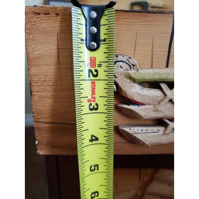 Rustic Storage Cabinet Nightstand Adorned With Hand Painted Wood Planes, Ships & Trucks For Sale - Image 9 of 11