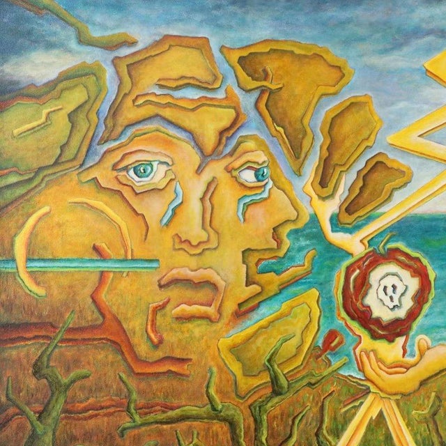 Frank Spring Surrealist Style Oil Painting "Garden of Eden," 2006 For Sale - Image 4 of 6