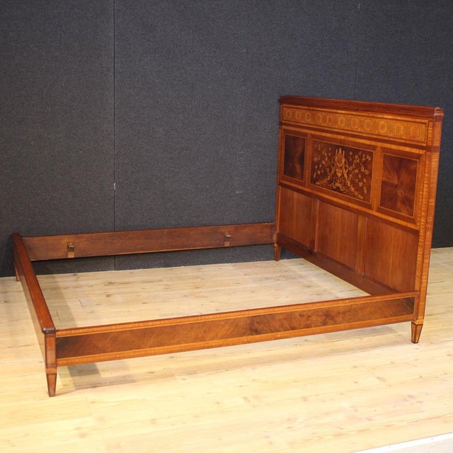 Brown Vintage Italian Louis XVI Style Double Bed, 1950 For Sale - Image 8 of 13