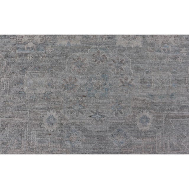 Light Gray Contemporary Khotan With Circular Medallions in Light Colors. For Sale - Image 8 of 12