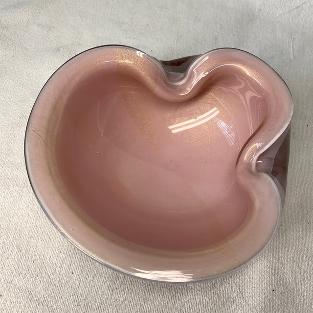 Add a touch of Mid-Century Venetian elegance to your space with this stunning, heavy hand-blown art glass dish. Attributed...