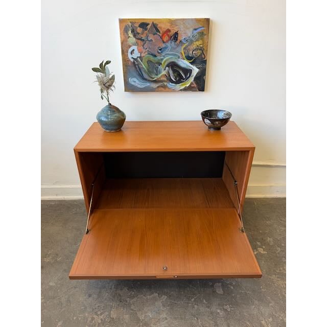 Vintage Danish Teak Drop Door Cabinet For Sale - Image 9 of 9