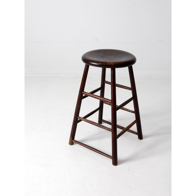 Antique Wooden Stool For Sale - Image 10 of 12