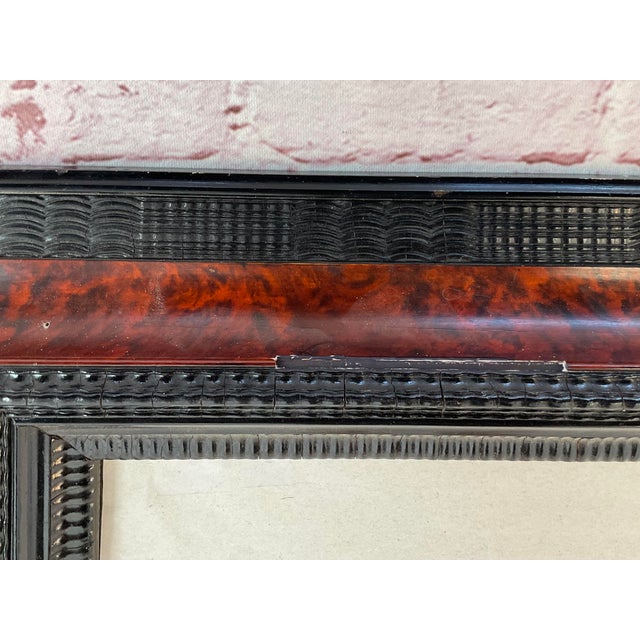 Large Italian Ebonized and Faux Tortoise Framed Mirror For Sale - Image 12 of 16