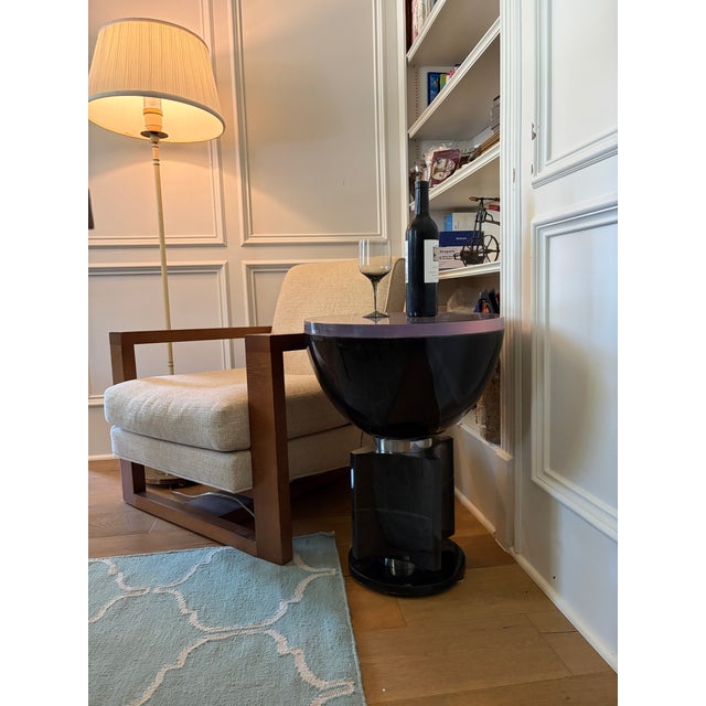 Sylvan s.f. Elba Charcoal Parchment, Brass & Resin Side Table by Sylvan Fiss For Sale - Image 11 of 18